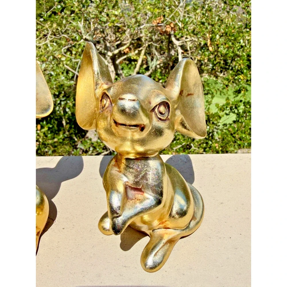 Anthony Freeman McFarlin Gold Leaf Mice Figurines MCM Japan Pair Vintage